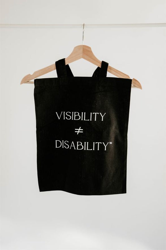 Visibility ≠ Disability Tote - Black